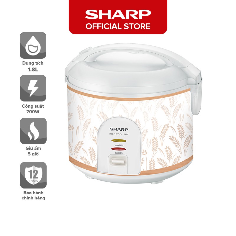 Nồi Cơm Điện Nắp Gài Sharp KS-18TJV 